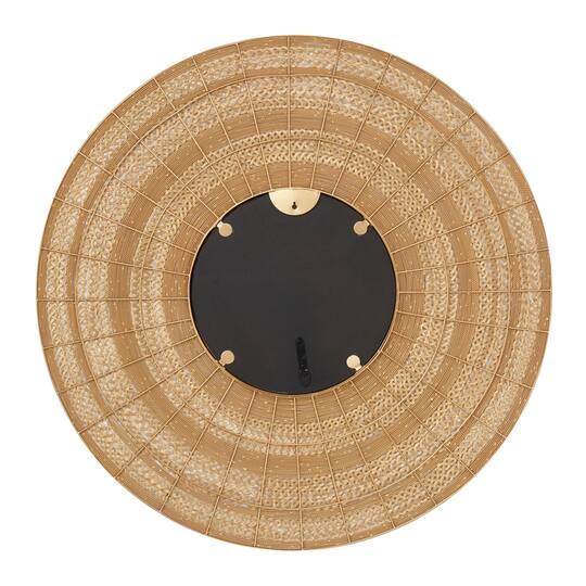 40" Brown Contemporary Metal Wall Mirror
